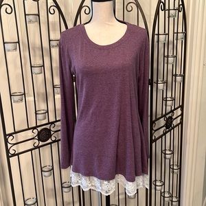Purple tunic knit top